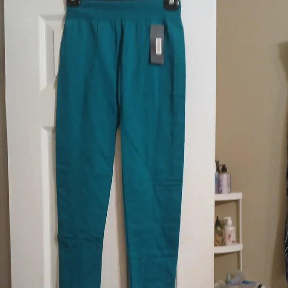Teal High-Waist Slim Leg Pants - Picture 1 of 1
